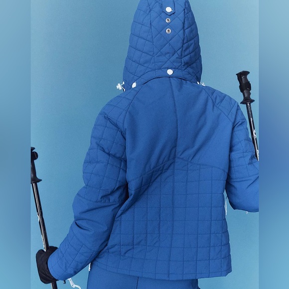Free People Movement Quilted Ski Sm Blue Hooded Waterproof Primaloft Insulated - Picture 6 of 9